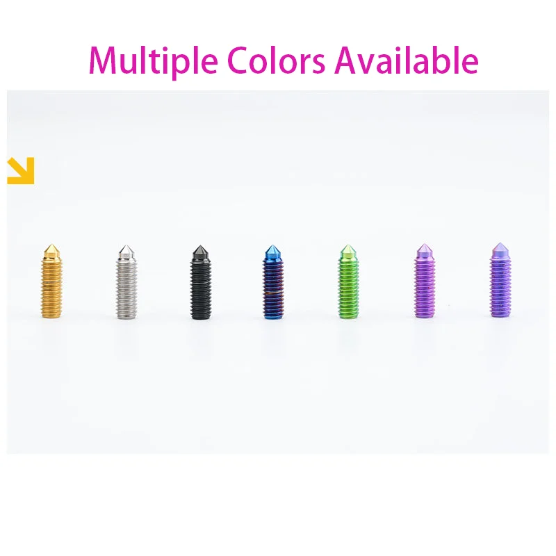 M6 Titanium Alloy Screw Cone Point Set Screw Limit Tension Adjustment Fine-Tuning Screw Suitable for Road Bikes&Mountain Bicycle