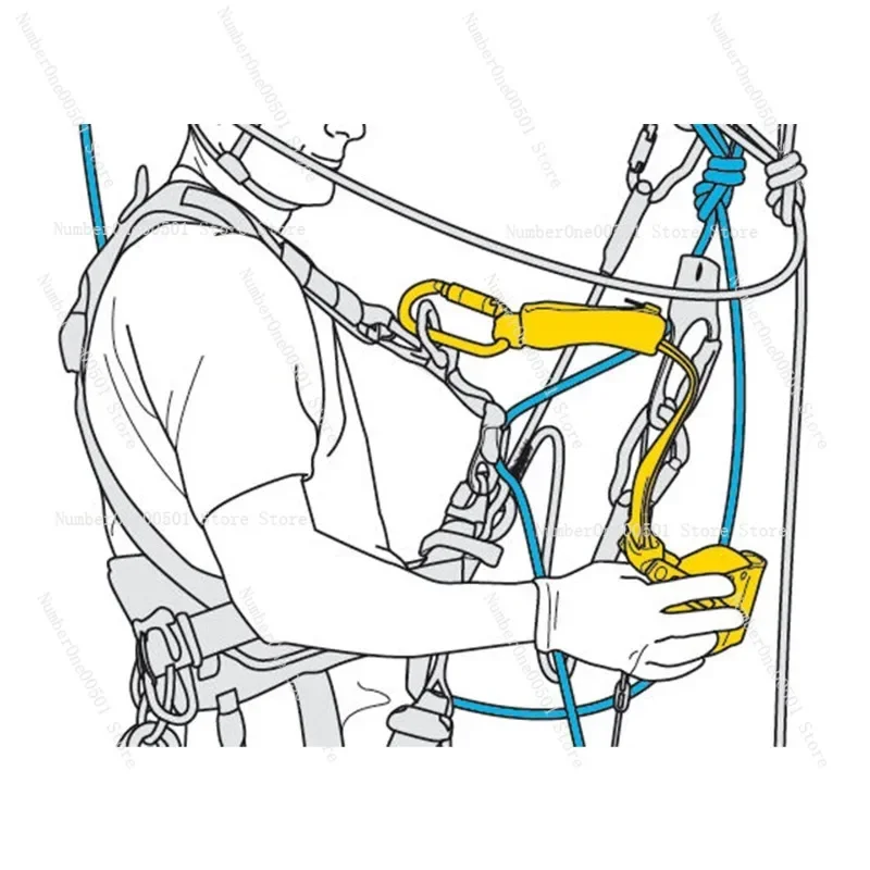 B071BA Aerial Work Rescue Mobile Fall Stopper Rope Double Backup