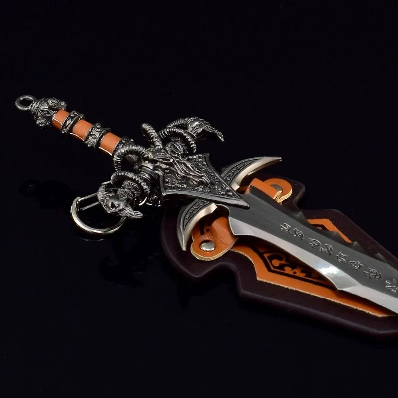 Small Metal Frostmourne Katana Anime World of Warcraft Lich King Sword Steel Ninja Knife Real Size Japanese Katana Sabre Kid Toy