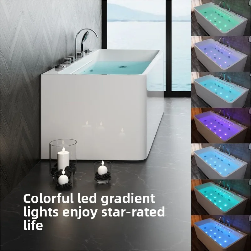 Modern simple high-end acrylic thermostatic bathtub Great waterfall big surf small apartment hotel household shower bathtub