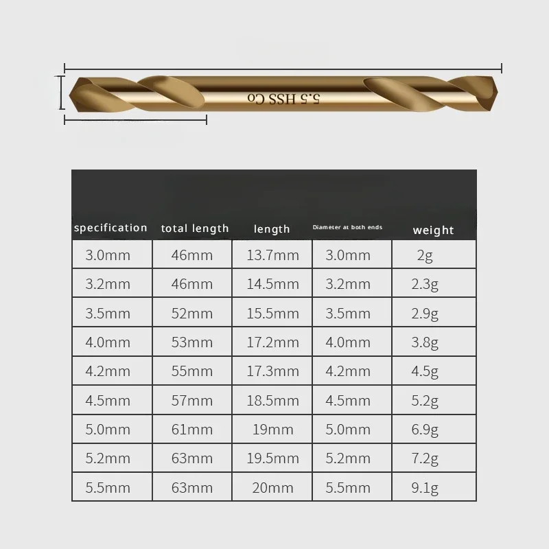 Taladro de perforación de Metal y madera de cabeza giratoria de aleación, abridor de agujeros de hierro, taladro helicoidal de acero inoxidable que contiene cobalto de doble punta