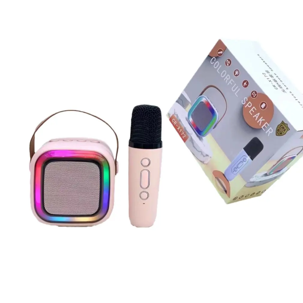 K1 Dual Microphone Karaoke Bluetooth Speaker RGB Light one 5W Speakers Sound Subwoofer Boombox Support Multiple Input Modes