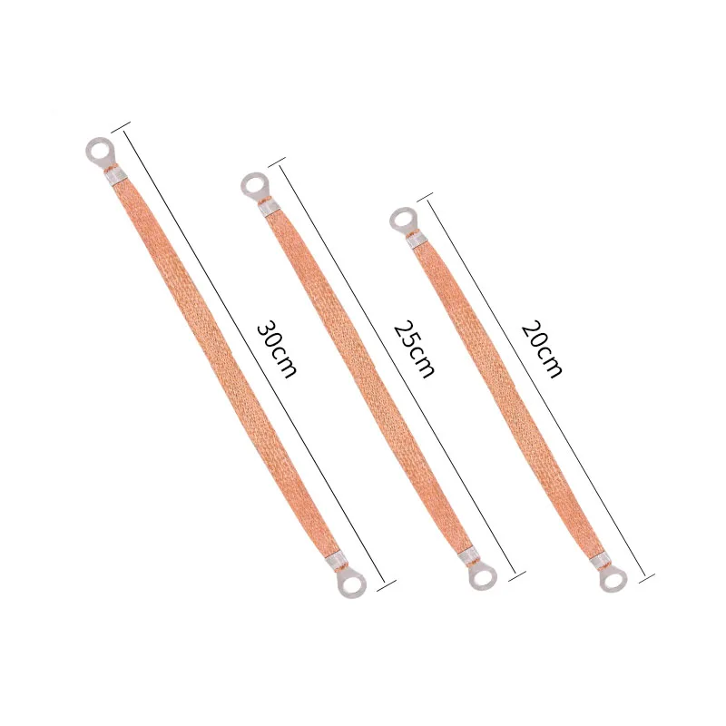 10pcs/50pcs Bridge Grounding Wire 2.5 Square Copper Clad Aluminum Braid 8mm for Electric Box Grounding Connection Flexible Wire