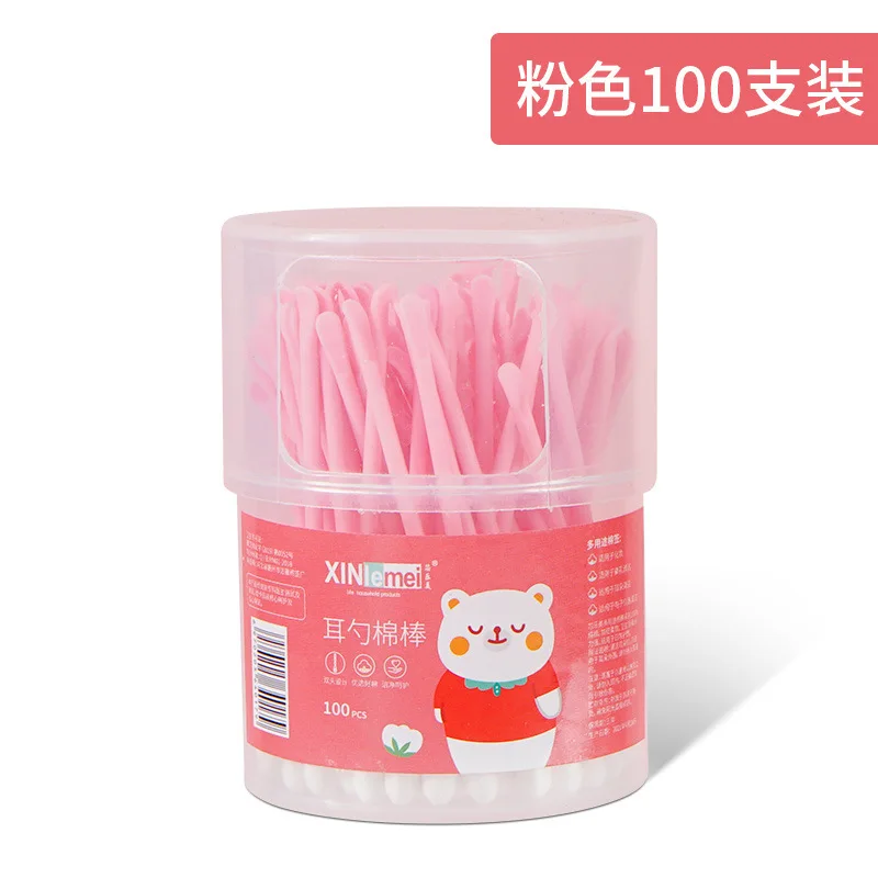 

Ear spoon cotton swab two-in-one household cleaning double ear spoon cotton swab ear artifact beauty makeup