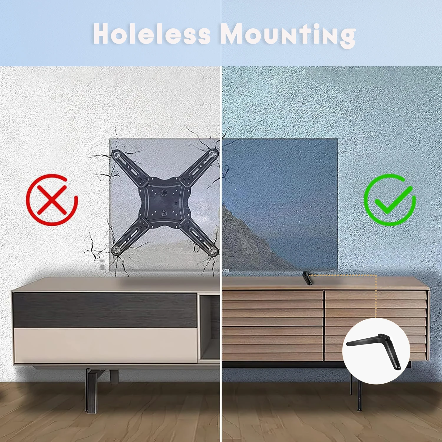Suitable for TV base stand legs universal TV stand base mount with screws set suitable for living room bedroom image 3