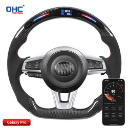 OHC Motors 100% Real Carbon Fiber Leather Alcantara RPM Light Up Galaxy Pro LED Steering Wheel Compatible for Mazda CX-5