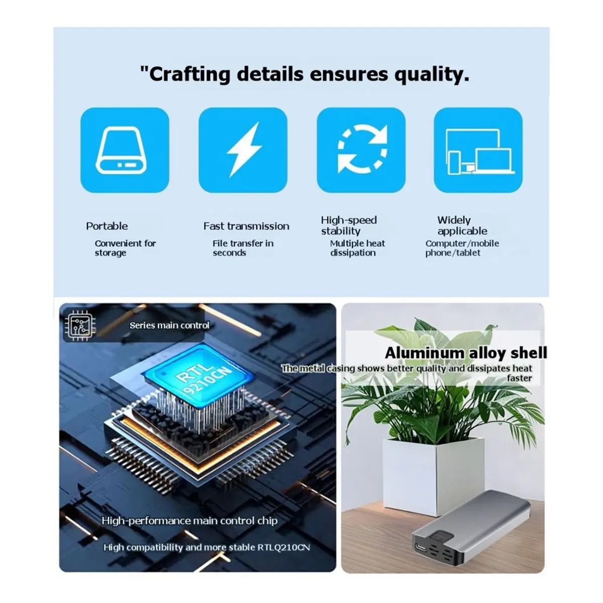 goodidea M.2 Expansion Dock NVMe HUB External Hard Drive Enclosure 10Gbps SSD Case for M2 Solid State Drive A-C Line