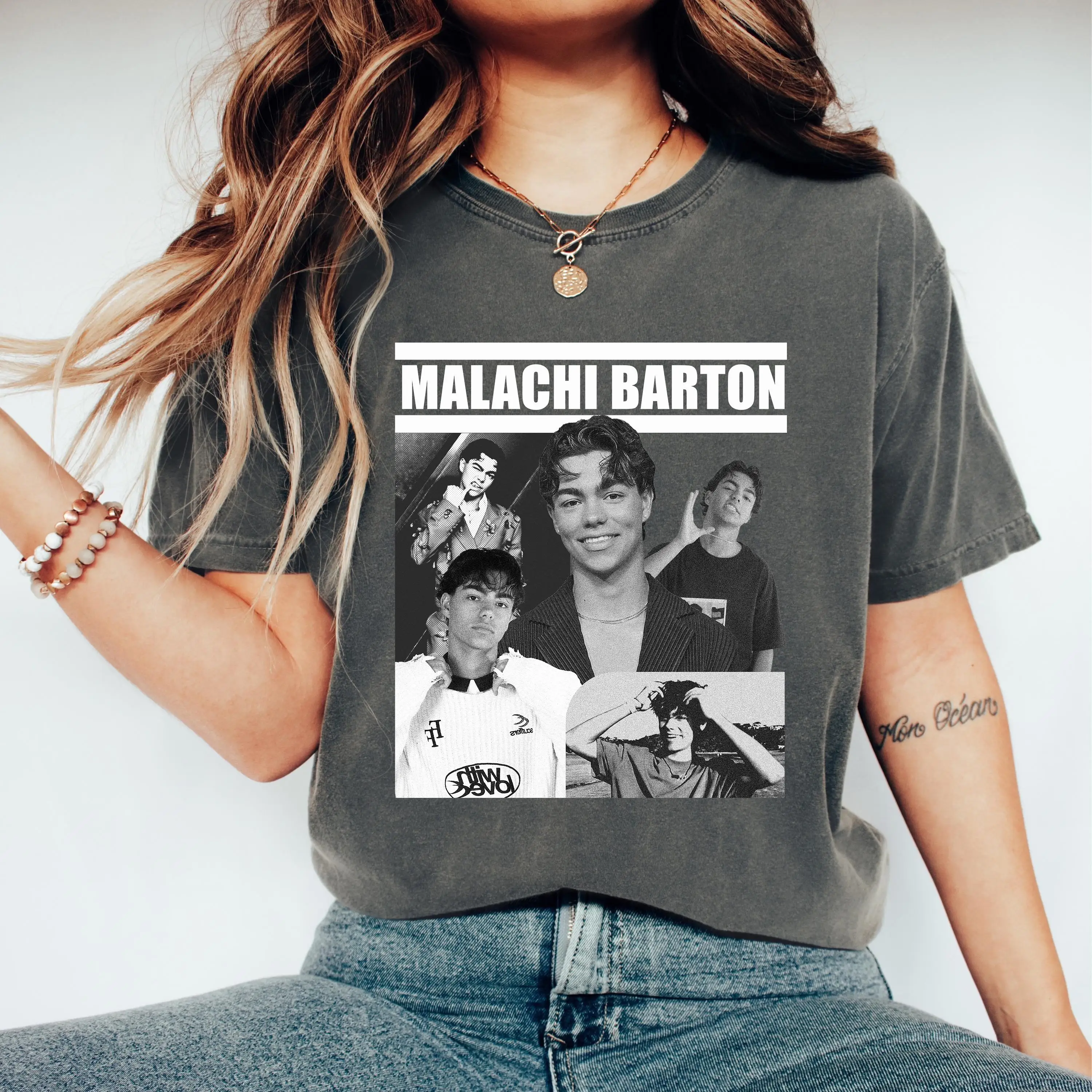 Vintage 90er Jahre Grafik Malachi Barton T-Shirt, Unisex-Design – Detail 3