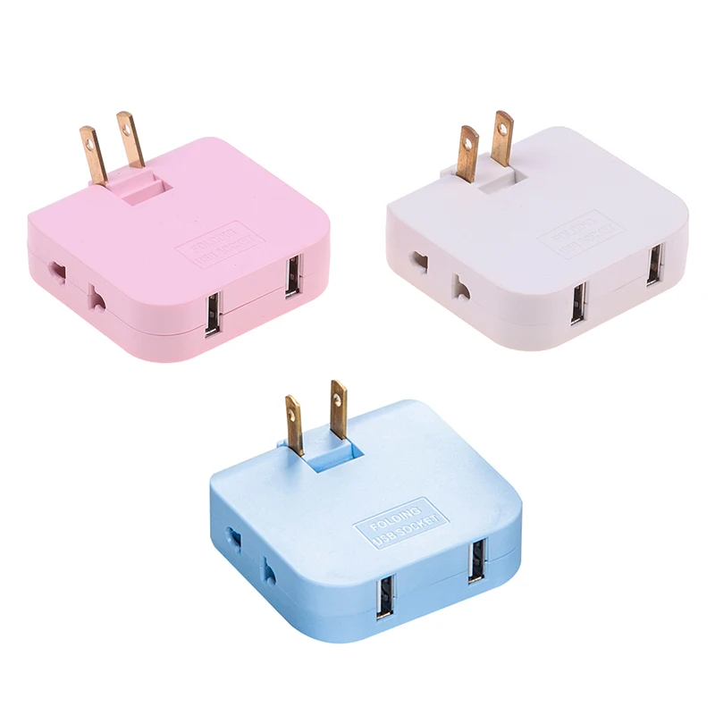 EU Extension Plug Electrical Adapter 3 In 1 Adaptor 180 Degree Rotation Adjustable For Mobile Phone Charging Converter Socket