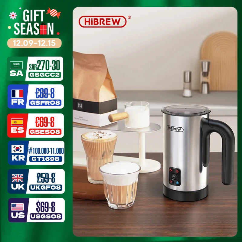 Hibrew 4 in 1 Milch schäumer Schaum Schaum voll automatischer Milch wärmer kalt/heiß Latte Cappuccino Schokoladen protein Pulver m3a