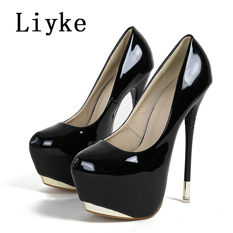 Liyke Sexy Wedding Party Ultra High Heels Women Pumps Elegant Platform Sandals Fashion Round Toe Designer Shoes Red Size 35-42