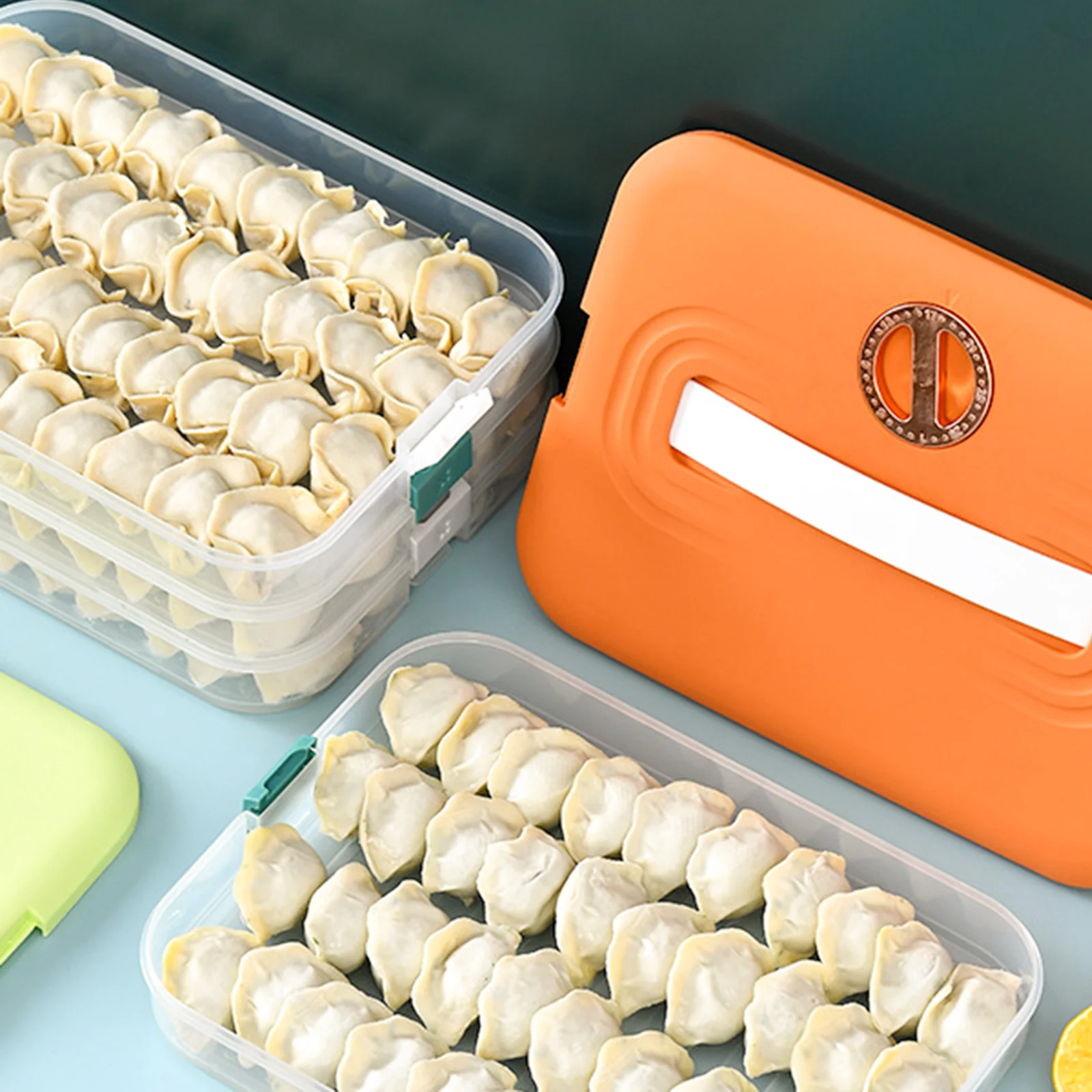 

Fridge Dumpling Organizer Box 3-Layer Dumplings Storage Container Save Space Stackable No Smell Easy Clean Dumplings Storage Box