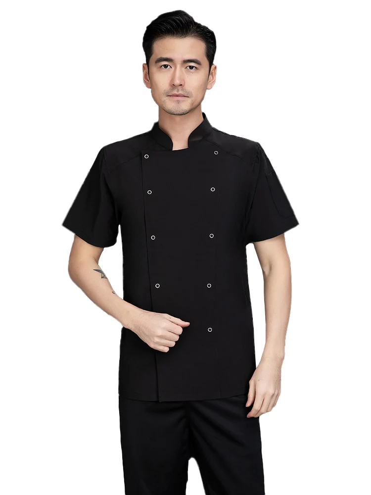 Chaqueta de cocina para hombre, ropa de trabajo para Hotel, camisa de Chef, uniformes de cocina, ropa de trabajo de camarero de panadería, servicio de comida, comedor