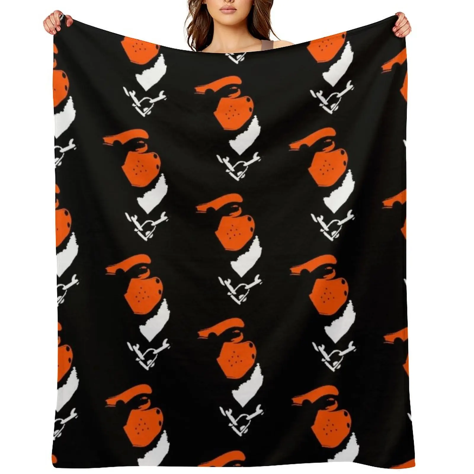 

Orange Alpha Pup Throw Blanket Shaggy for winter Heavy Bed linens Blankets