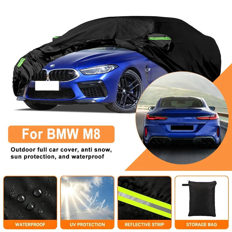 Waterproof Car Cover For BMW M8 Outdoor Full Car Cover Wind Sun UV Dust Rain Snow All Weather Protection