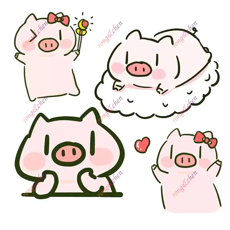 

Funny Creative Cartoon Car Sticker Cute Pig for Car Motorcycle Racing Helmet Laptop Trunk Body Car Window Surfboard PVC Decals