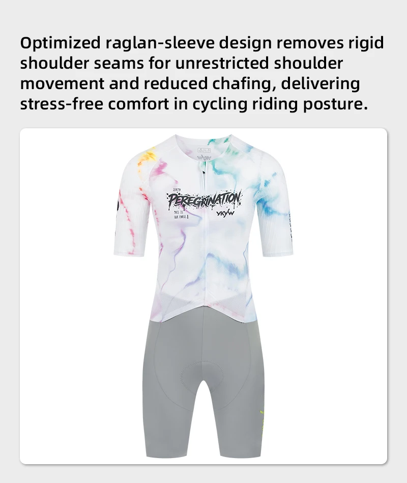 YKYWBIKE Herren-Radsportanzug, einteiliger Radsportanzug, 8 Stunden Reitzeit, Straßenradbekleidung, Sommer-Fahrrad-Maillot-Set – Detail 4