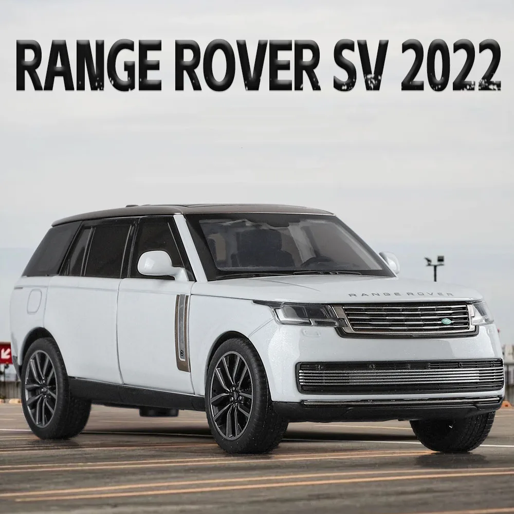 

1:32 Range Rover SV 2022 SUV Alloy Defender Литая под давлением модель автомобилей Игрушки Звук Свет Открытые двери Модели для подарков другу