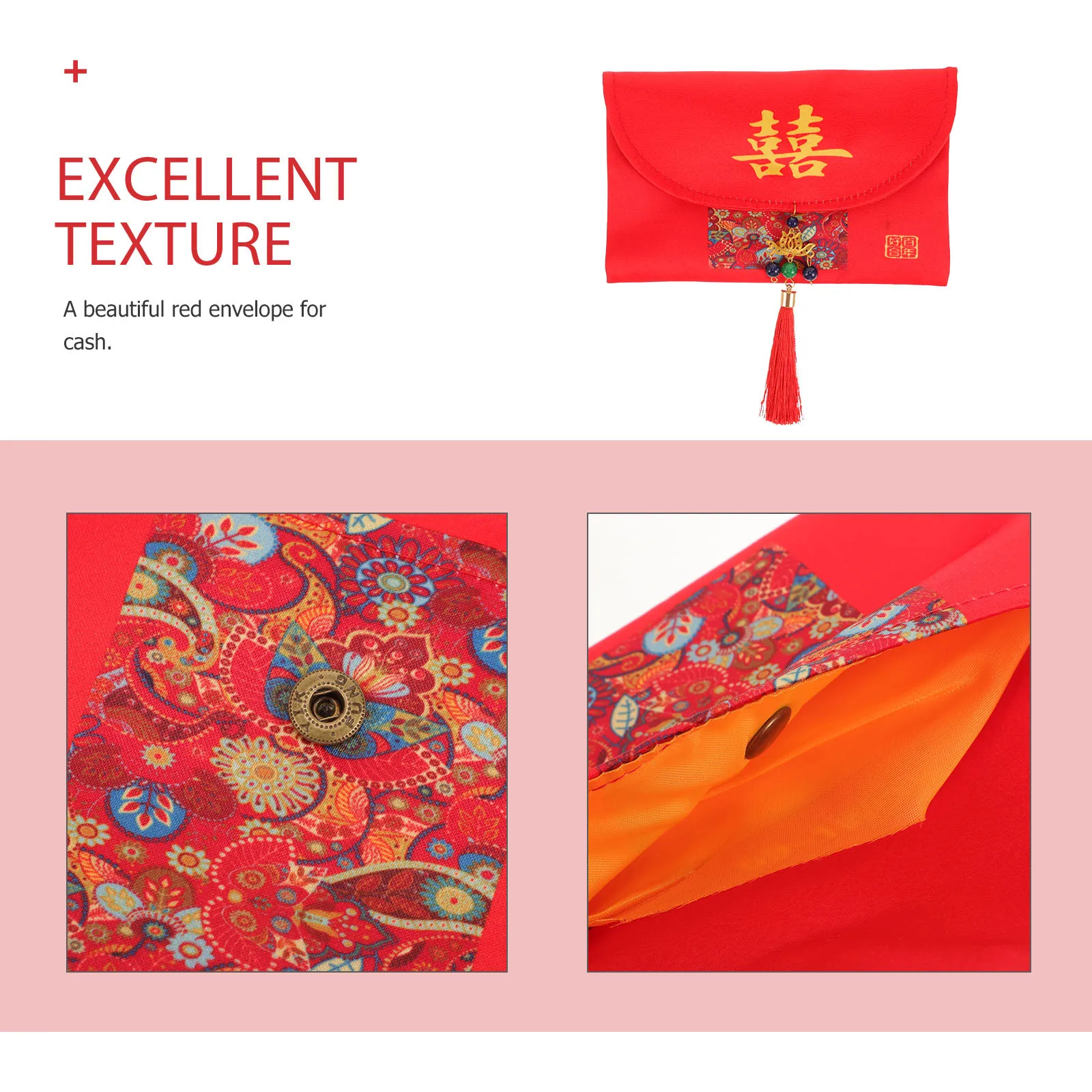 

Тканевый красный конверт в китайском стиле, свадебный пакет денег, элегантный традиционный красный пакет, конверт для денег