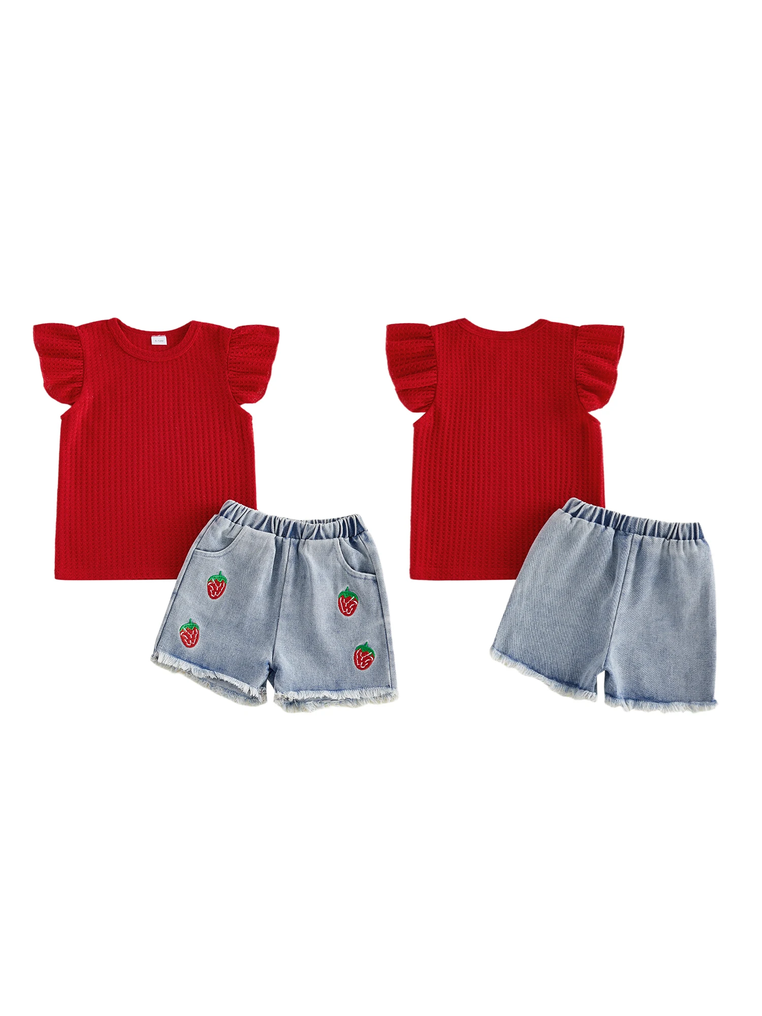 

Adorable Baby Girls Floral Ruffle Sleeve Top and Bowknot Shorts Set for Summer Beach Outfit Collection