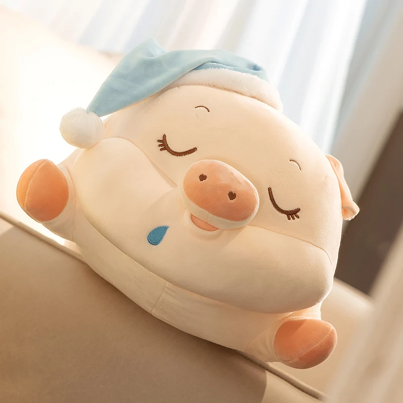 Kawaii Longo Pelúcia Porco Abraço Travesseiro para Crianças, brinquedo de pelúcia, Macio Anime Animal, Cartoon Piggy Doll, Presente de Natal para Bebés Meninas