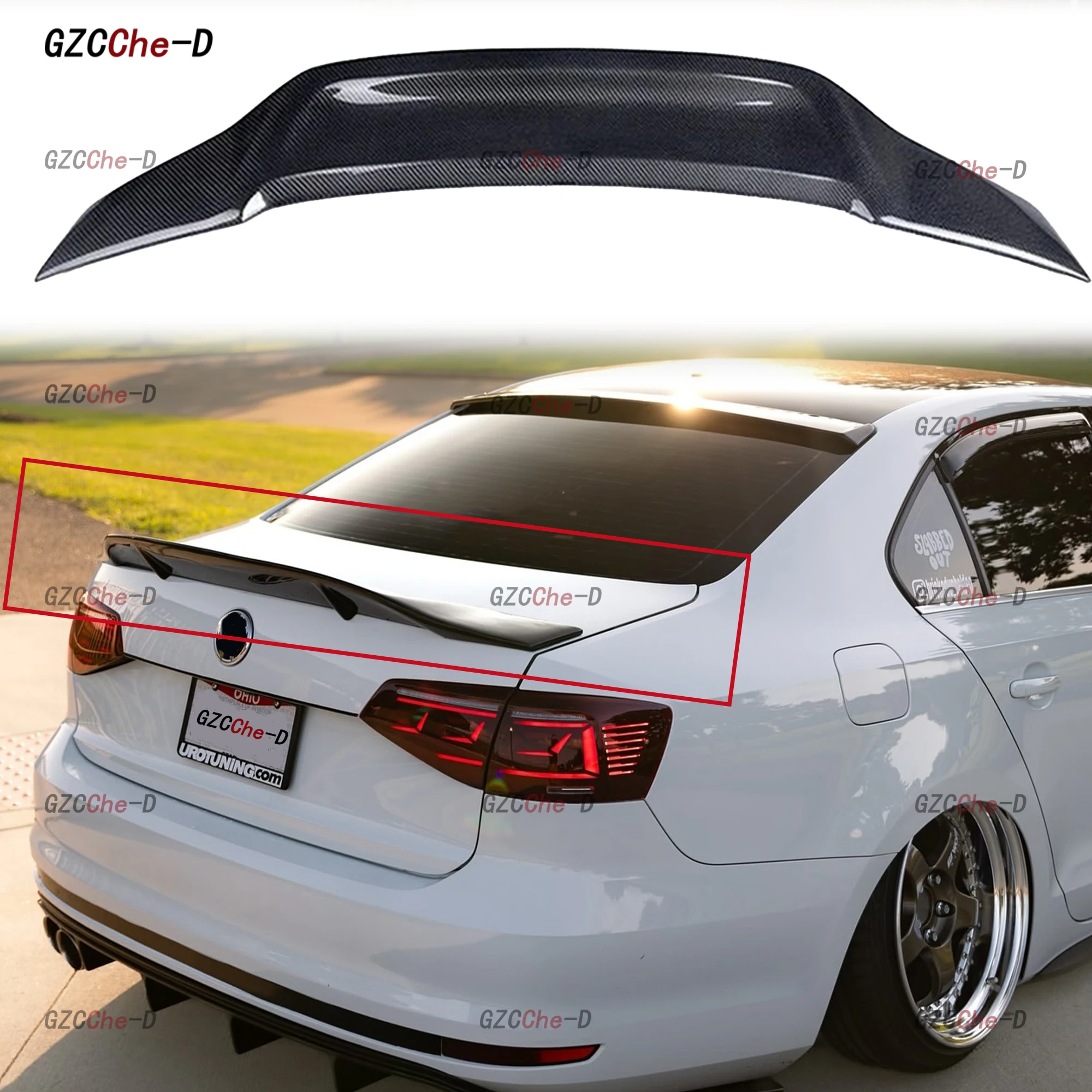 Suitable for Volkswagen Jetta Sagitar MK6 2012-2018 models 100% genuine carbon fiber high-quality rear spoiler trunk lid diffu
