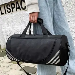 Men Women Gym Bags Large Capacity Polyester Backpack Compartment Fitness Running Sports Shoulder Bag Silver Large