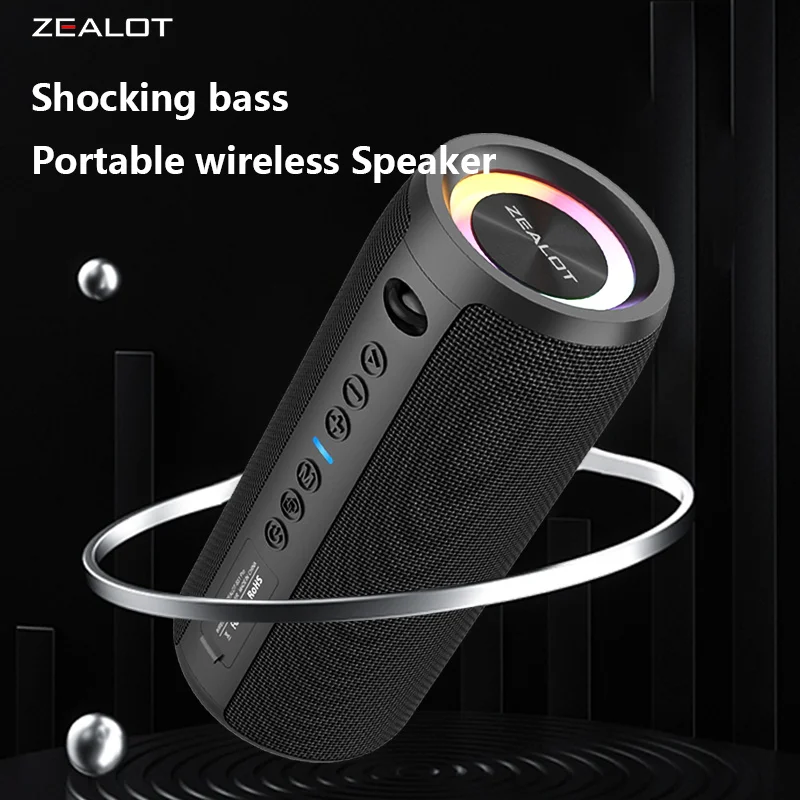 ZEALOT S51 Pro 40W Wireless Speakers, Outdoor Portable Subwoofer Speaker, 5200mAh Battery, 24 Hours Playtime Loud Stereo.