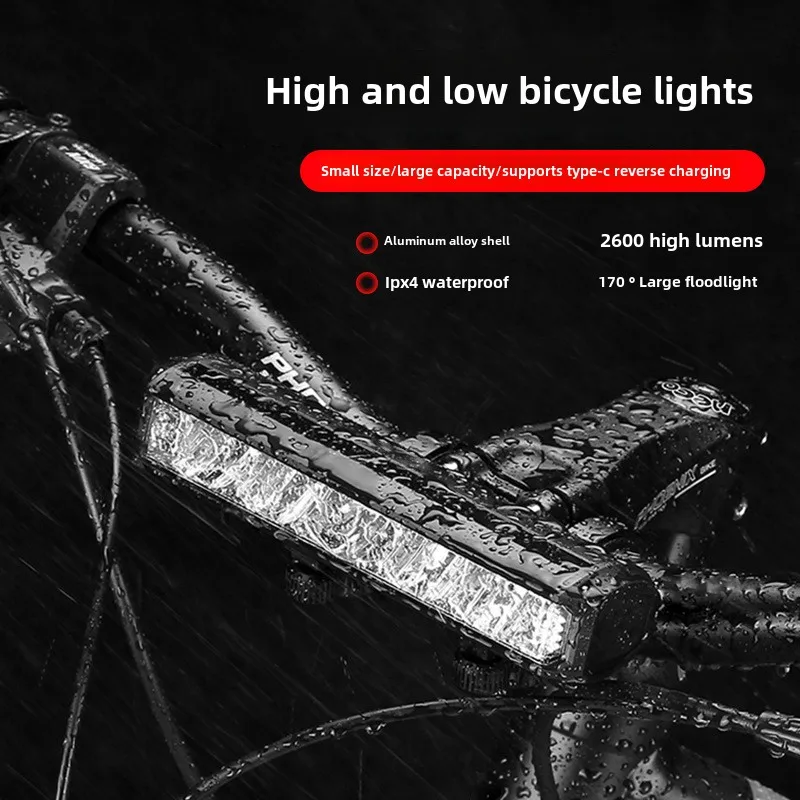 TOPRIDER 900 1400 2600LM Bike Light Front Lamp USB Rechargeable LED 8000mAh Bicycle Light Waterproof Headlight Bike Accessories