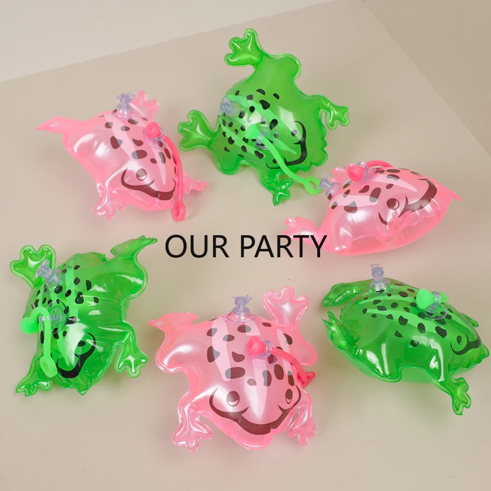 10Pcs Funny Mini Inflatable Frog Balloon Bath Toys for Kids Birthday Baby Shower Party Favors Pinata Fillers Kindergarten Gifts