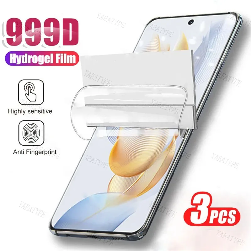 Защитная пленка для Huawei Honor 90 80 60 70 Lite Pro Plus + SE GT, Гидрогелевая пленка с полным покрытием для Honor X50, X50i, X40, X40i, 3 шт.