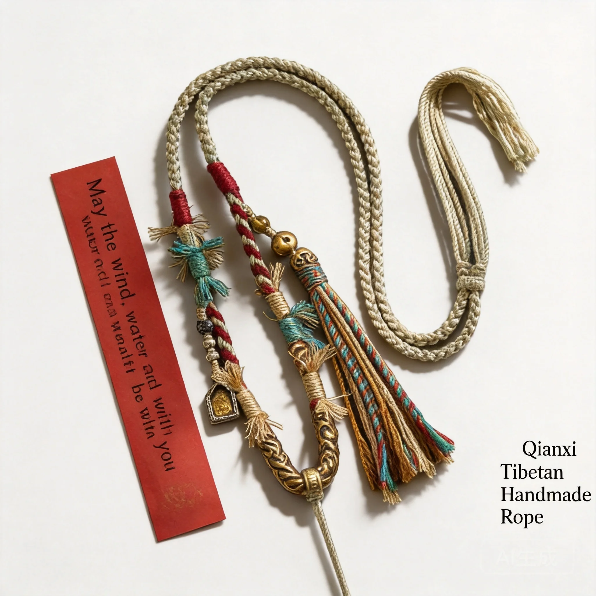Yno Traditional Tibetan Hand Woven Pendant Necklace Rope Lucky Blessing For Eight Treasures Compass Buddha Thangka Amulet Wealth