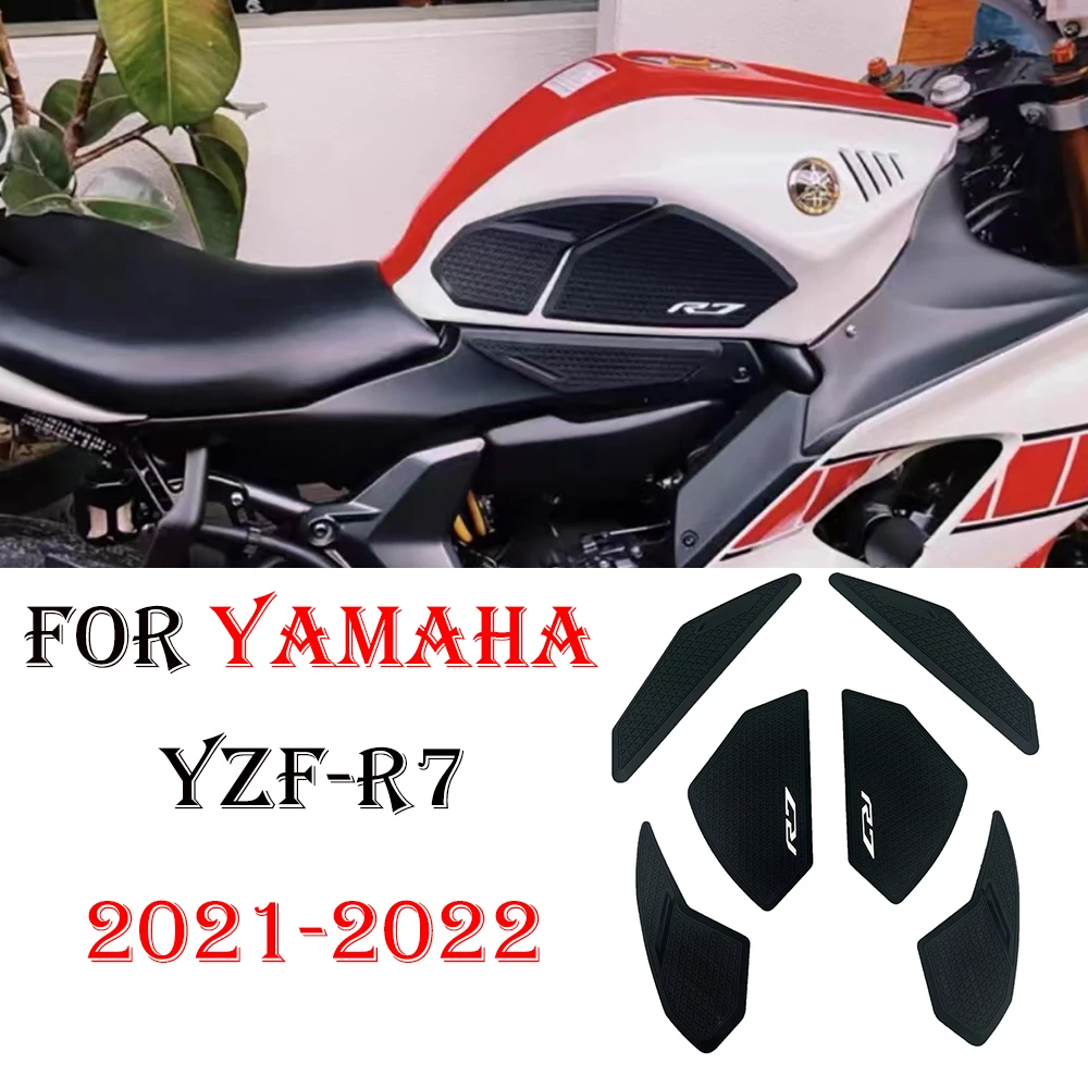 

NEW yzf-R7- Side Fuel Tank Pad Tank Pads Protector Stickers Decal Gas Knee Grip Traction Pad Tankpad FOR YAMAHA YZF-R7 2021-2022