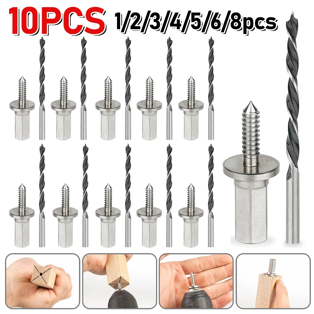 1-10pcs Milling Cutter For Metal Wood Drill Bit Milling Dowel Stainless Steel Hole Punch Round Nail Head Auxiliary Tool for Dril