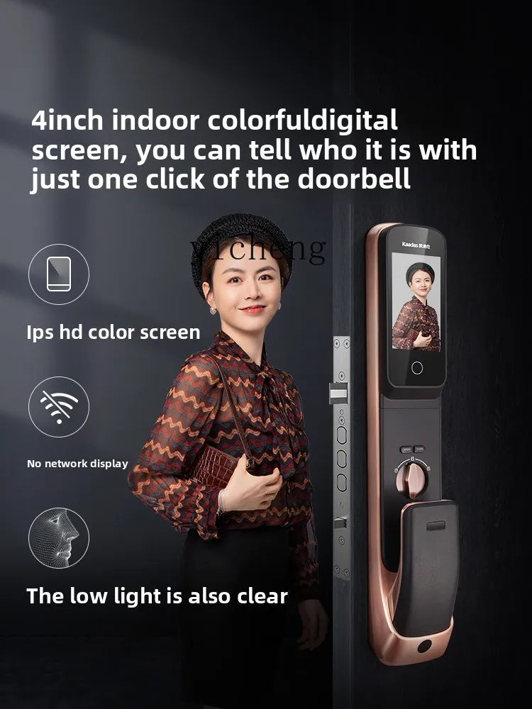 ZC groot scherm cat eye automatische vingerafdruk elektronisch wachtwoord huishoudelijk antidiefstal slim deurslot