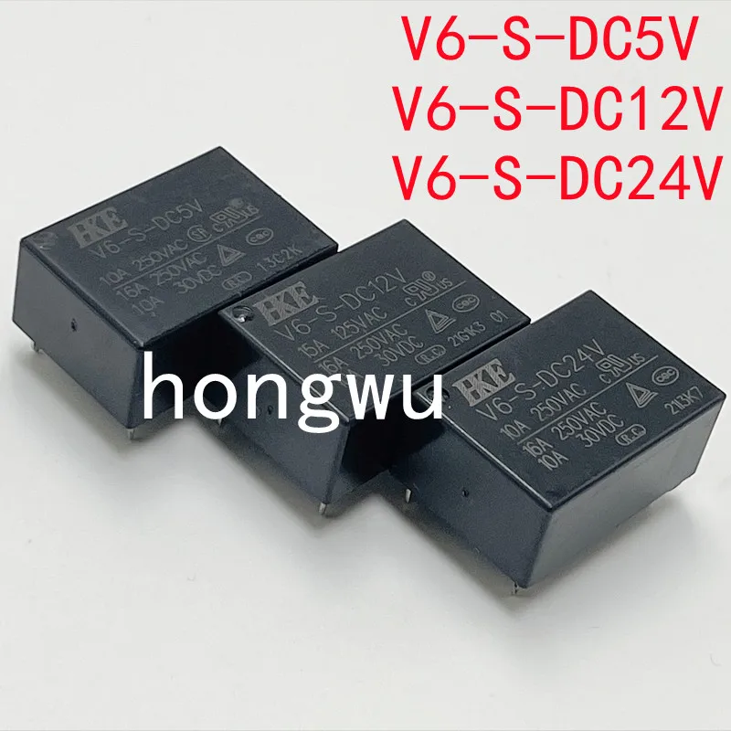 100% Original New 2PCS  V6-S-DC5V  V6-S-DC12V  V6-S-DC24V  relay 16A 4pins