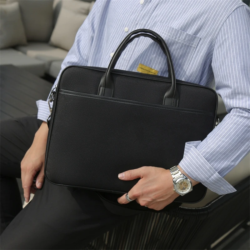 BYMONDY Men Business Protective Carrying Case 15.6 Inch Oxford Cloth Men's Briefcase Large-capacity Horizontal Shoulder Bags