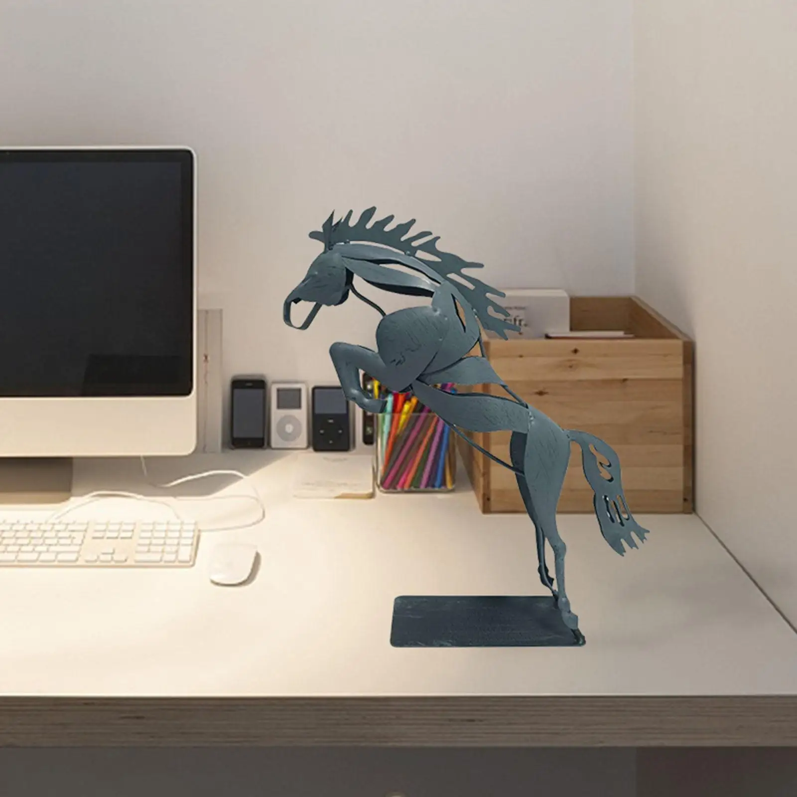 

Horse Running Statue Art Decorative Horse Figurine for Home Cabinet Bathroom