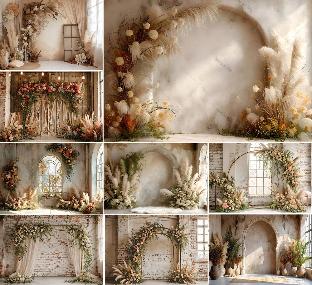 

Arch Flowers Photography Backdrop Adult Photography Props Child Baby Decors Flower Decoration Photo Backdrops