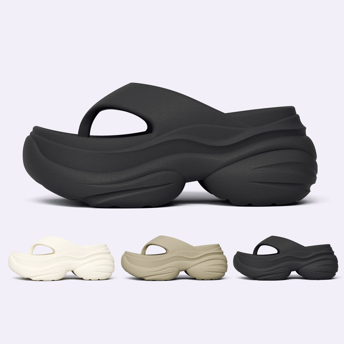 

TZLND Thick Bottom Women Flip Flops Heightened Beach Platform Slippers Fashion Comfortable Indoor Outdoor Sandals