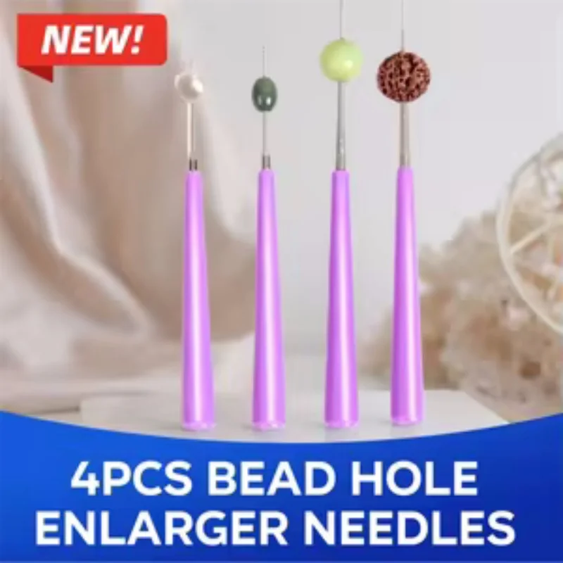 4Pcs Set Diamond Hole Expansion Needles Pearl Glass Bead Jewelry Manual Drilling Hand Tools For DIY Craft Making