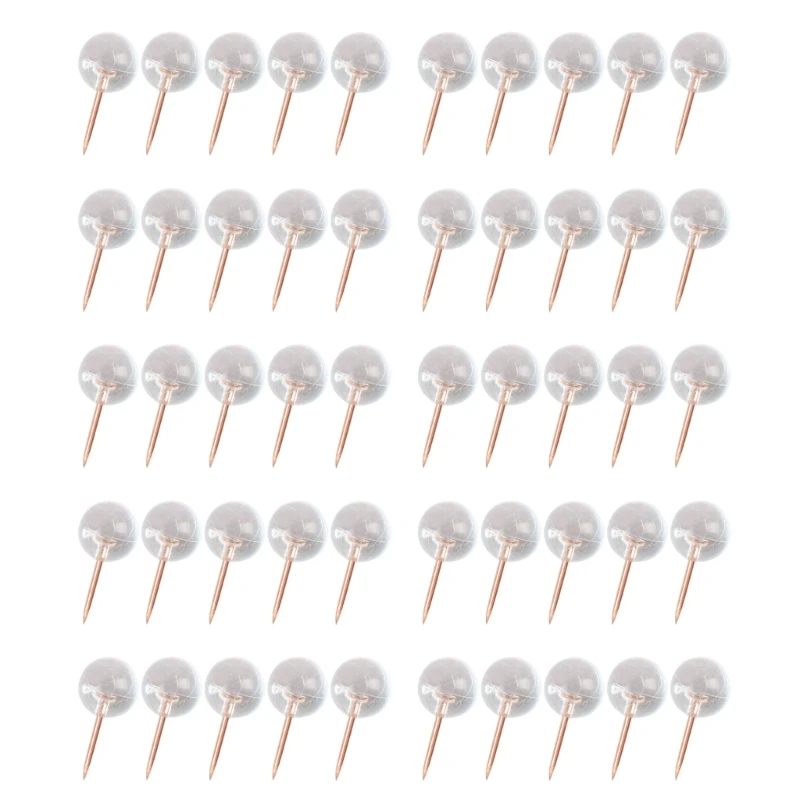 50/100 قطعة I-شكل دبابيس ضغط الكرة شكل دبوس الدبوس واضح خريطة دبوس ، دبابيس الخياطة لمشروع الخياطة DIY بها بنفسك مجوهرات الحرف