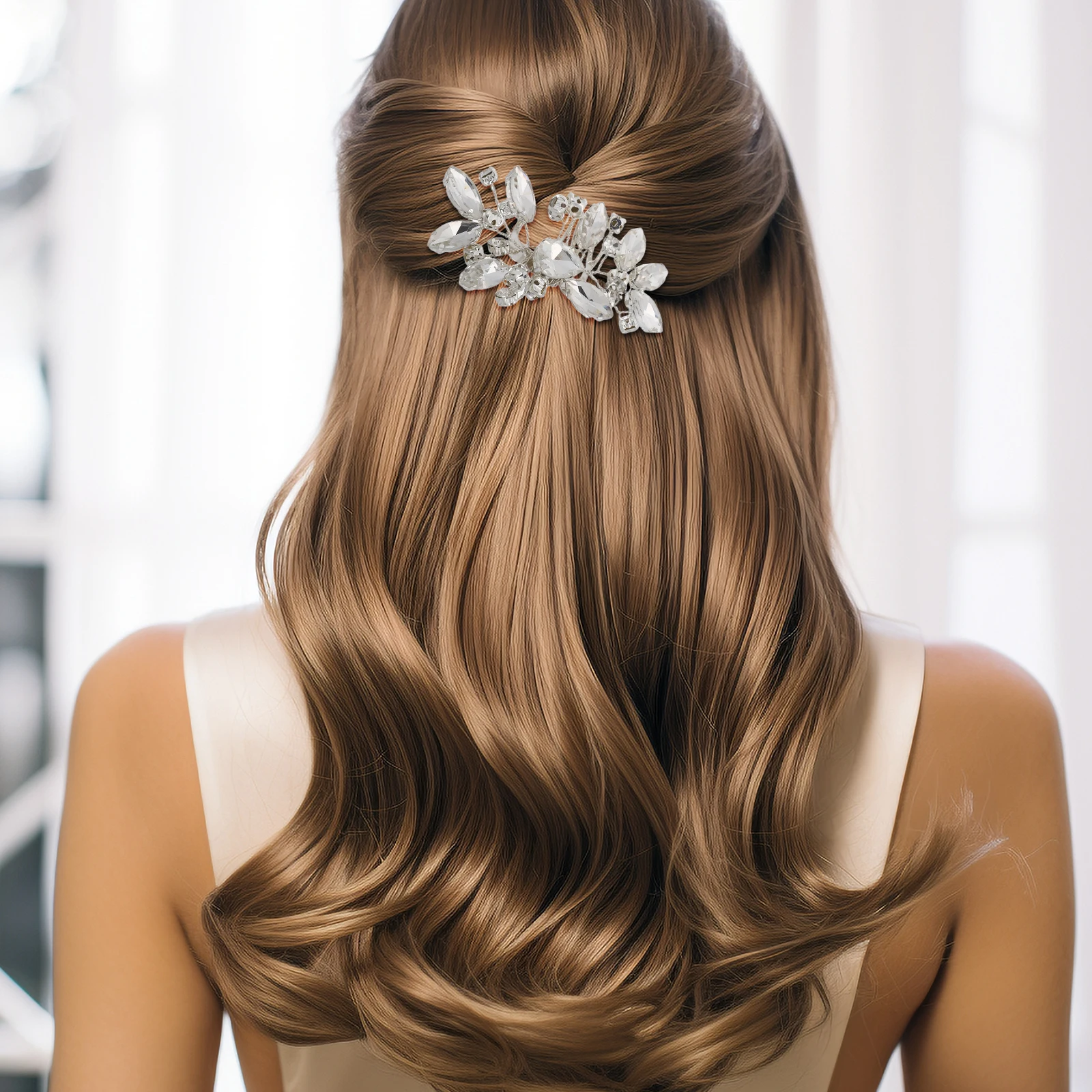

2pcs Wedding Comb Hair Side Combs For Women Comb Bridal Rhinestone Side Combs for Women Versatile Styling Hair Decor