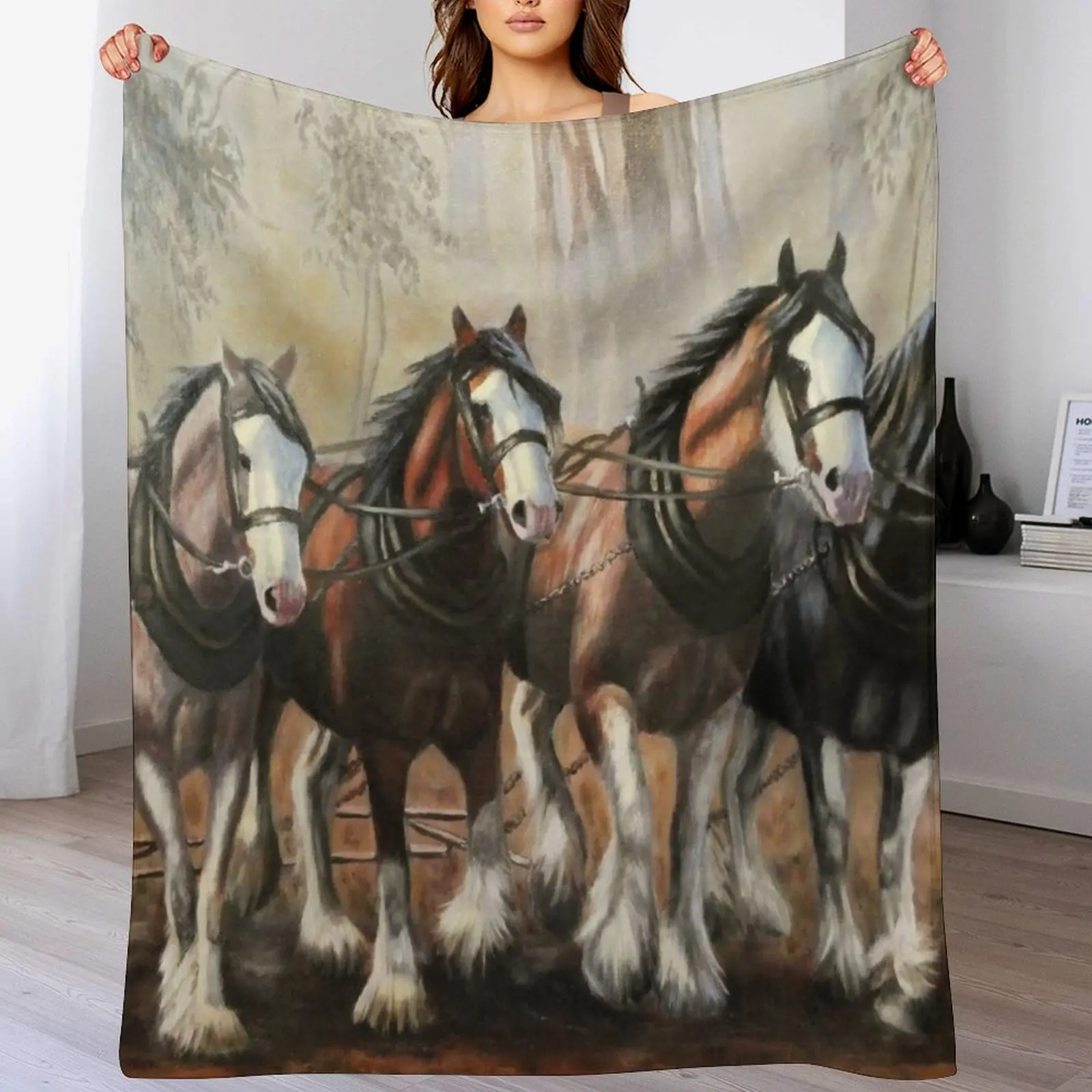 Clydesdale Horses Throw Blanket Blankets For Sofas Softest Luxury Blankets