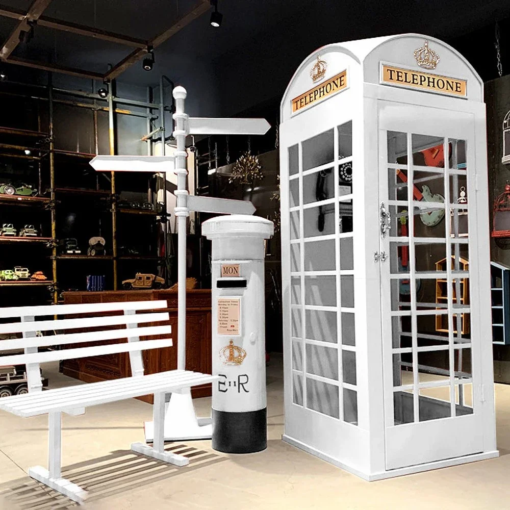 White Phone Booth Audio Guestbook Neon Sign For Wedding Decor Recording Movie Props White Red Telephone Booth