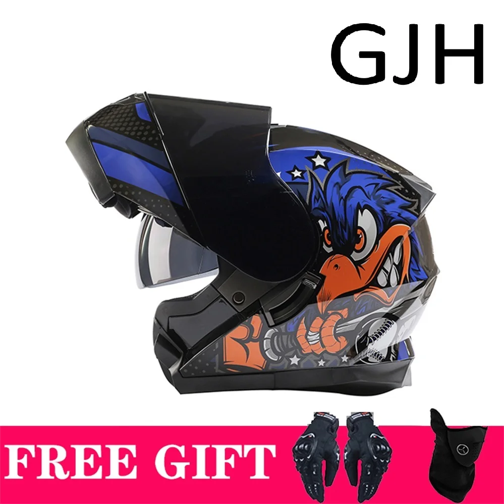 Racing Modulare Motorradhelme Hochklappbare Doppellinse Cascos Para Moto Motocross Casque S-XXL Face Shied Inner Sun Lens Dot Ece
