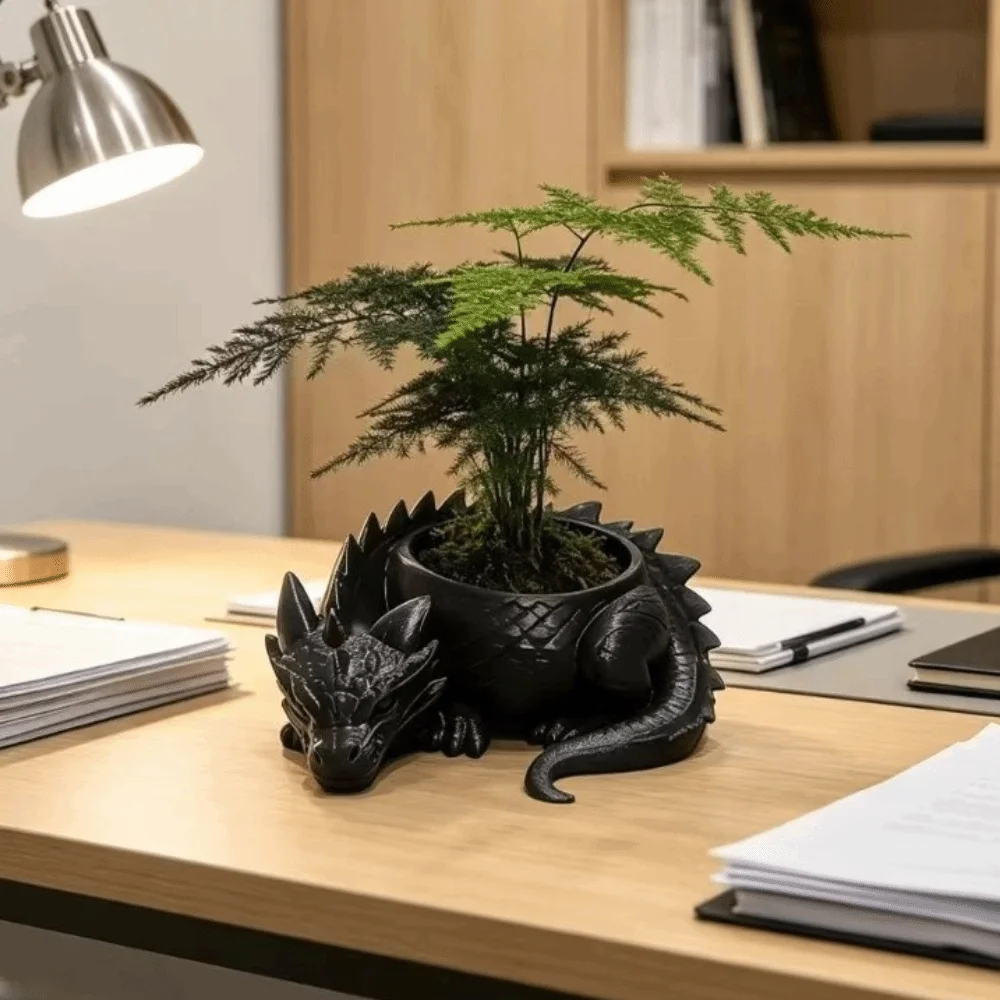 Snake Plant Ceramic - 3D Baskılı Ejderha Şeklinde Bitki Saksısı