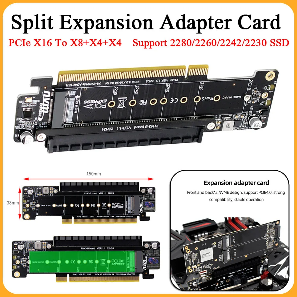 Adattatore SSD per scheda riser cavo di prolunga NVME chiave PCIE4.0 M.2 M doppio protocollo per SSD SATA 2230 2242 2260 2280 M.2 PCI-e / M2 NGFF 7 Adattatore SSD per scheda riser cavo di prolunga NVME chiave PCIE4.0 M.2 M doppio protocollo per SSD SATA 2230 2242 2260 2280 M.2 PCI-e / M2 NGFF 7