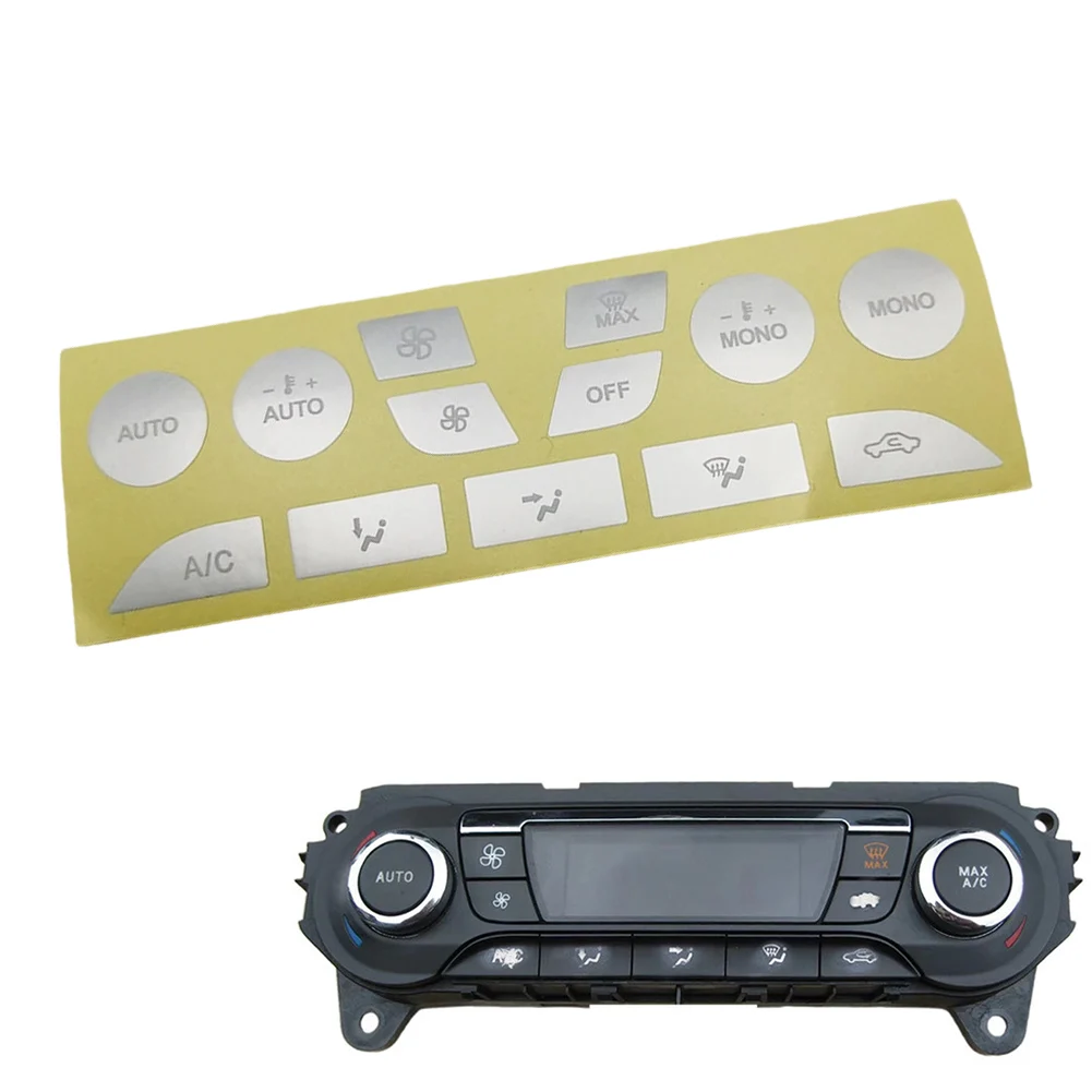 Button Face Repair Decal for Ford Focus 99-05 HVAC Interface with Uniform Adhesion and Illuminated Character Support