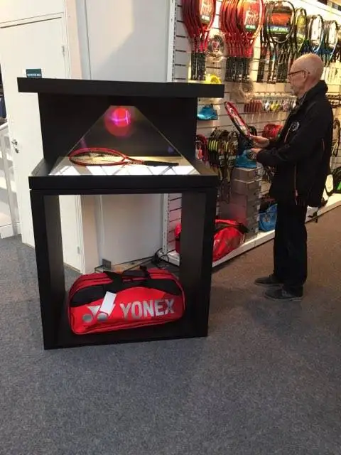 3D Advertising Pyramid Projection Screen Holographic Display Showcase